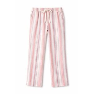 Per Se Womens Linen Blend Striped Drawstring Pants Red Blue White Size M